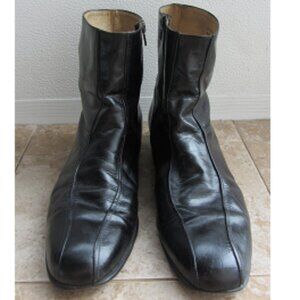 Jarman Vintage Men's Size 12 B Black Leather Side Zip Dress Boots